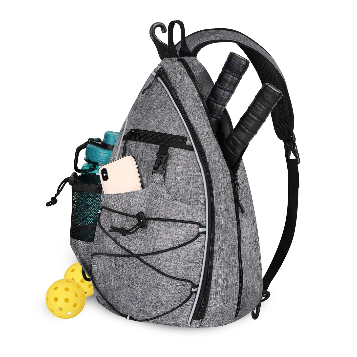 Goloni Pickleball Bag for Women,Mens Pickle ball Backpack,Lightweight Sling Bag with Fence Hook,Large Capacity,Safety Pocket