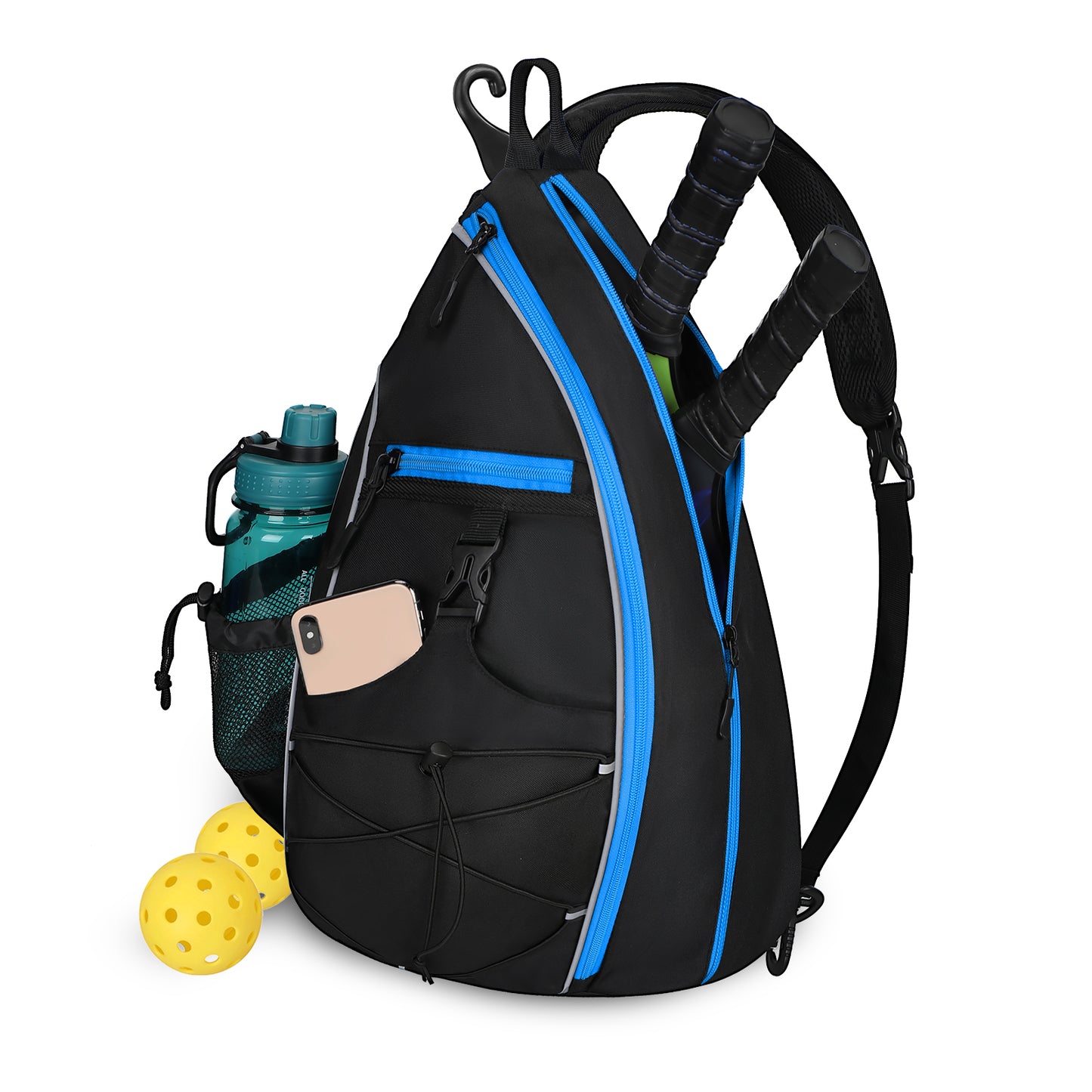 Goloni Pickleball Bag for Women,Mens Pickle ball Backpack,Lightweight Sling Bag with Fence Hook,Large Capacity,Safety Pocket