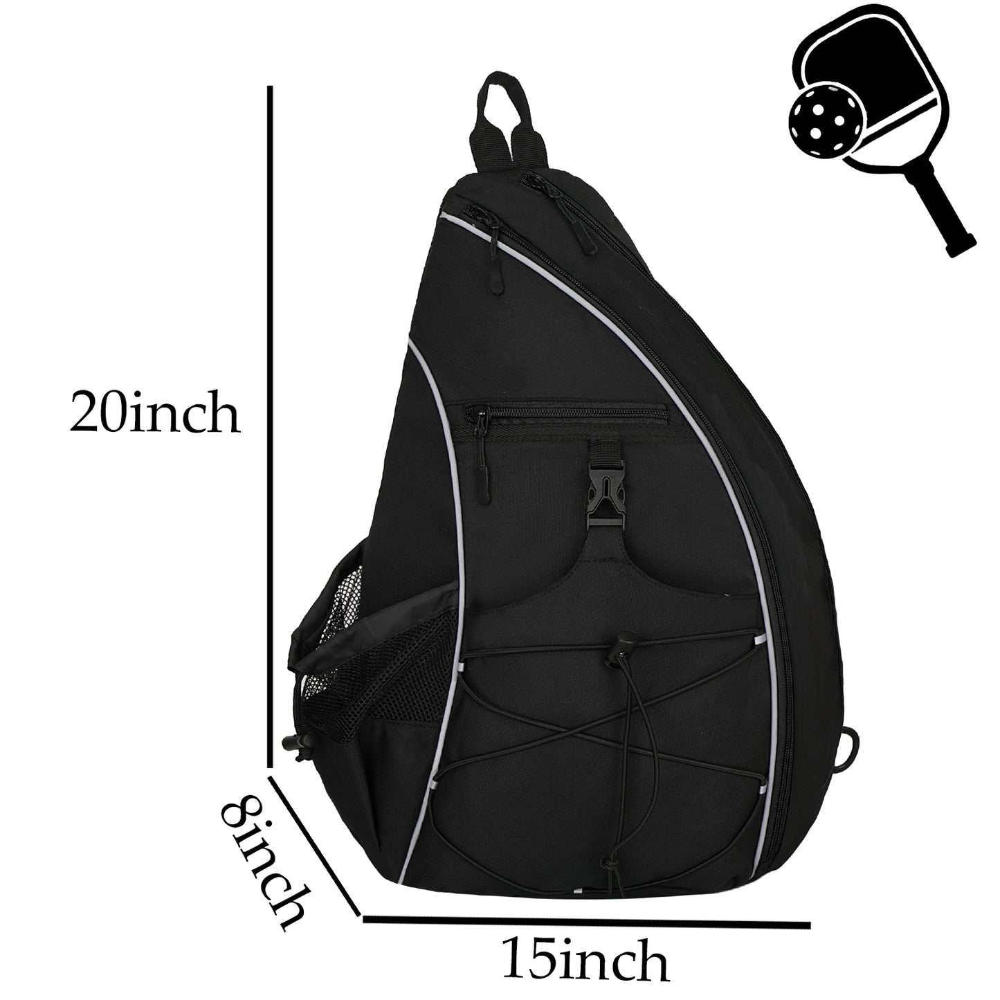 Goloni Pickleball Bag for Women,Mens Pickle ball Backpack,Lightweight Sling Bag with Fence Hook,Large Capacity,Safety Pocket