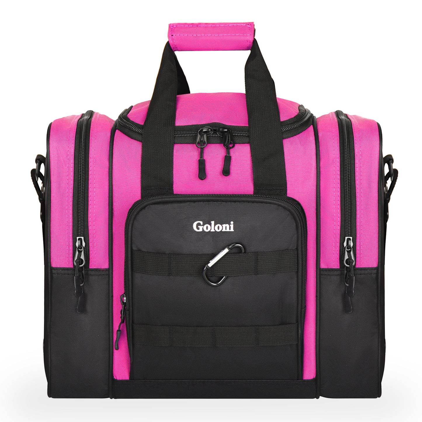 Goloni Bowling Ball Bag for Singer Ball with Padded Ball Holder, 2 Pockets fit Bowling Shoes Up to Mens Size 14 and Accessories