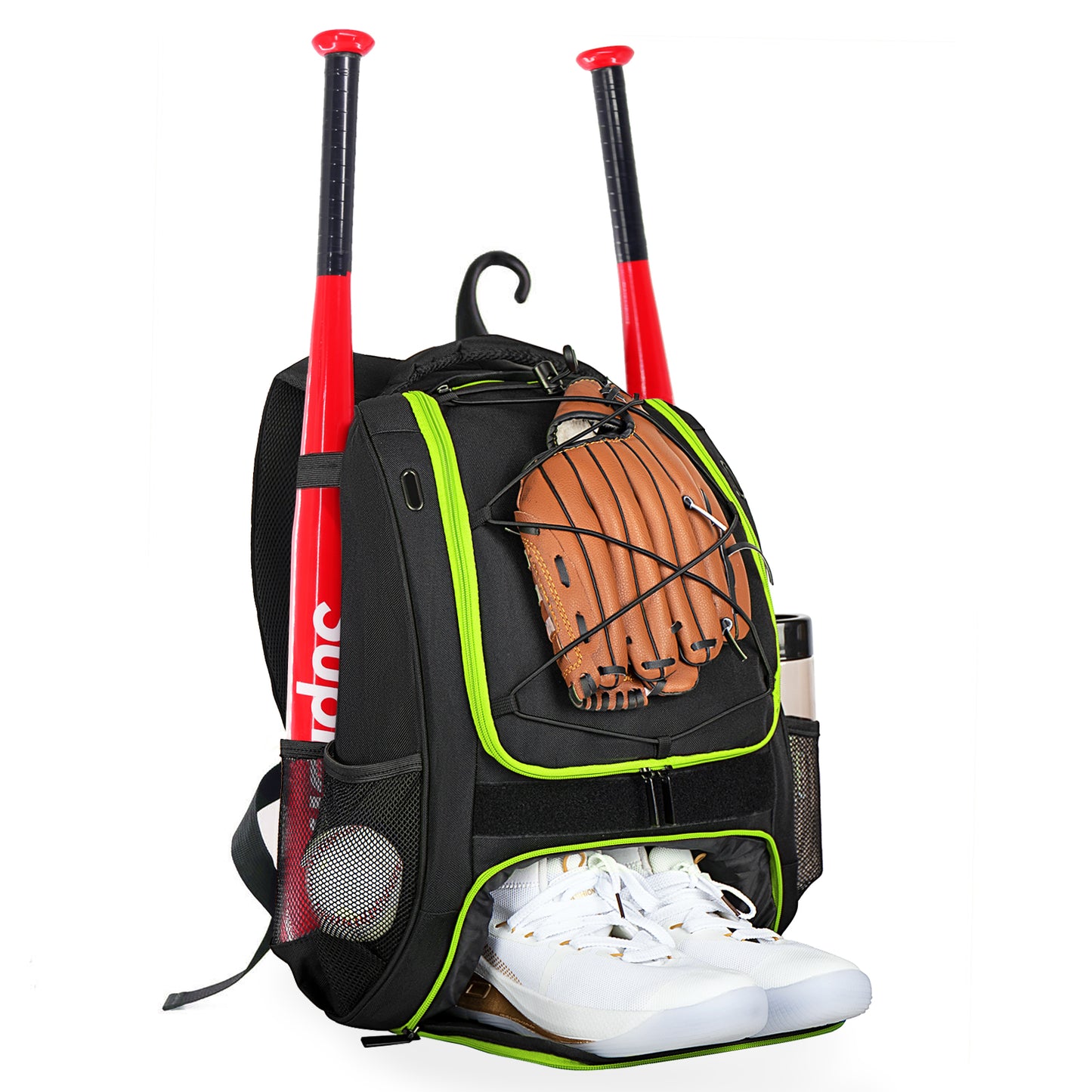 Goloni Baseball Bag,Backpack for Baseball, T-Ball & Softball Equipment & Gear,Softball Bag with Shoe Compartment,Fence Hook