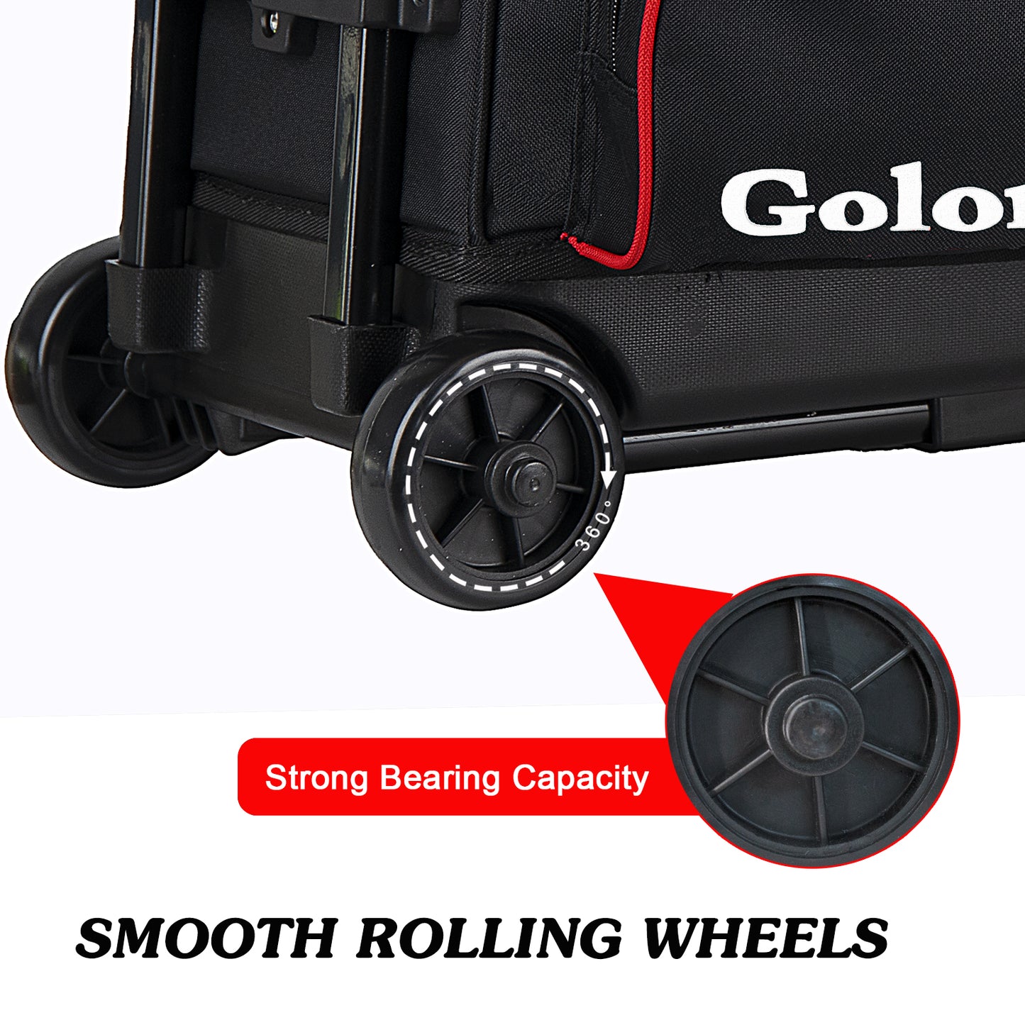 Goloni 3 Ball Bowling Bags with Wheels - Rolling Bowling Bag for 3 Balls & Accessories - Retractable Handle Extends to 38