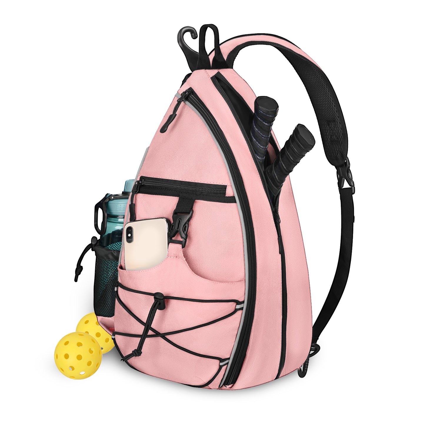 Goloni Pickleball Bag for Women,Mens Pickle ball Backpack,Lightweight Sling Bag with Fence Hook,Large Capacity,Safety Pocket