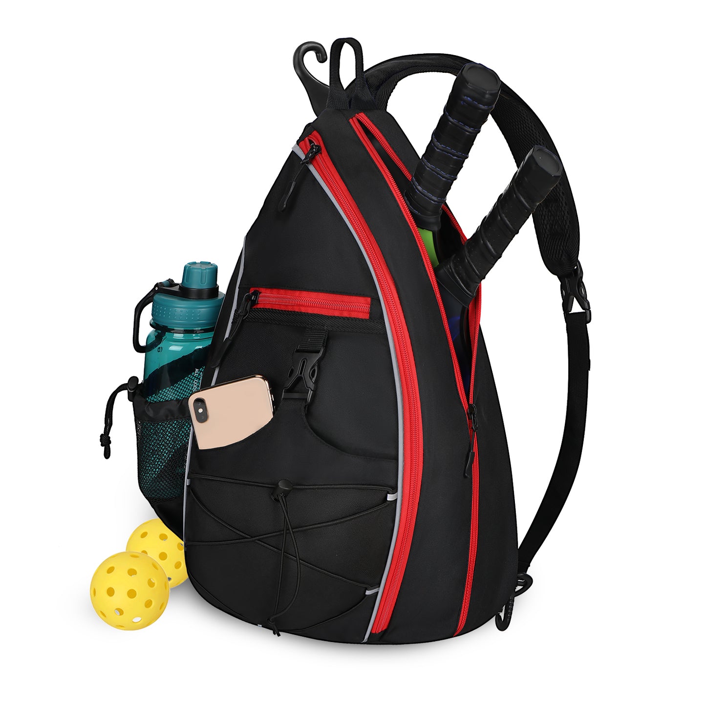 Goloni Pickleball Bag for Women,Mens Pickle ball Backpack,Lightweight Sling Bag with Fence Hook,Large Capacity,Safety Pocket