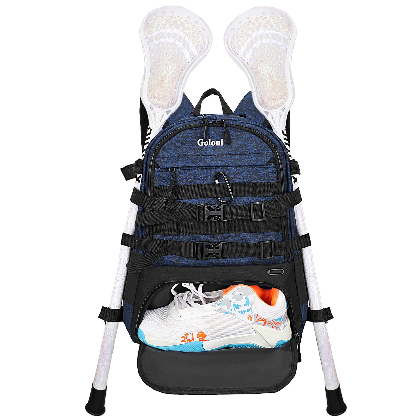 Goloni Lacrosse Equipment Backpack with Two Sticks holder and Separate Cleats Compartment Field Hockey Bag Visit the Goloni Store