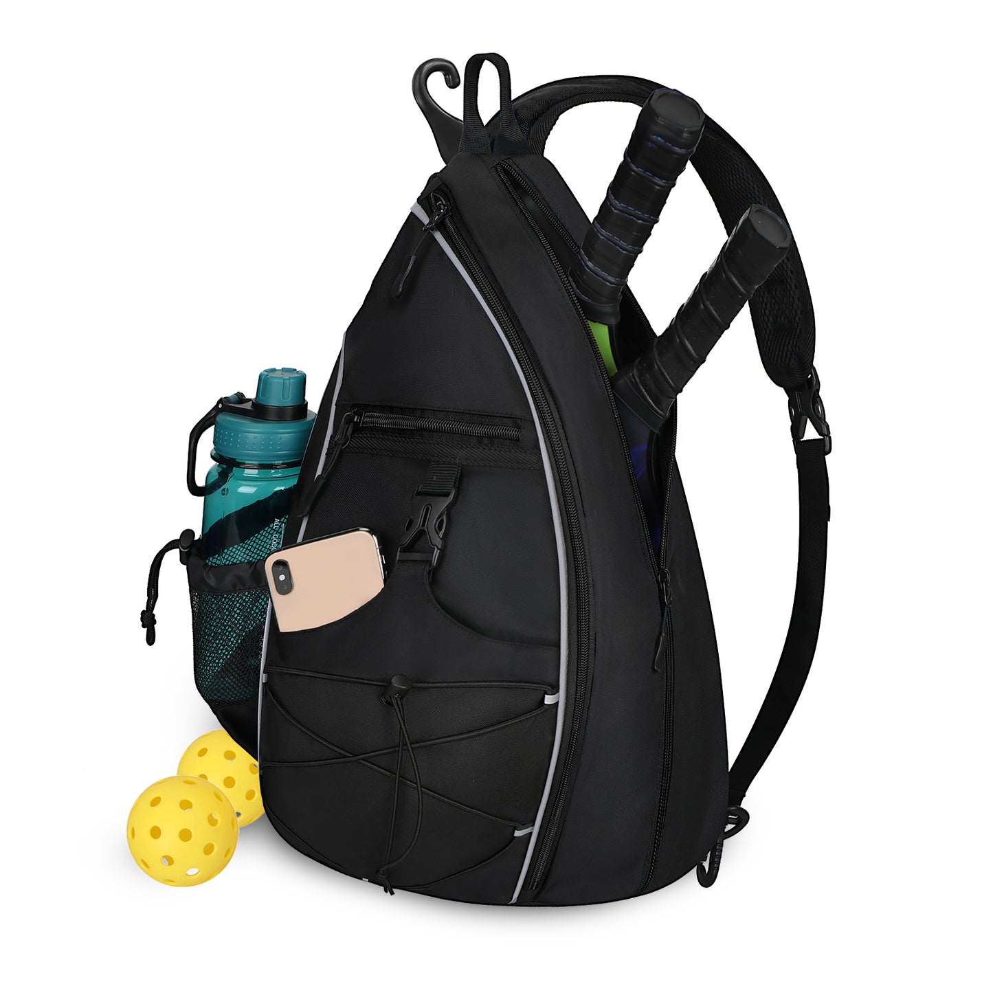 Goloni Pickleball Bag for Women,Mens Pickle ball Backpack,Lightweight Sling Bag with Fence Hook,Large Capacity,Safety Pocket