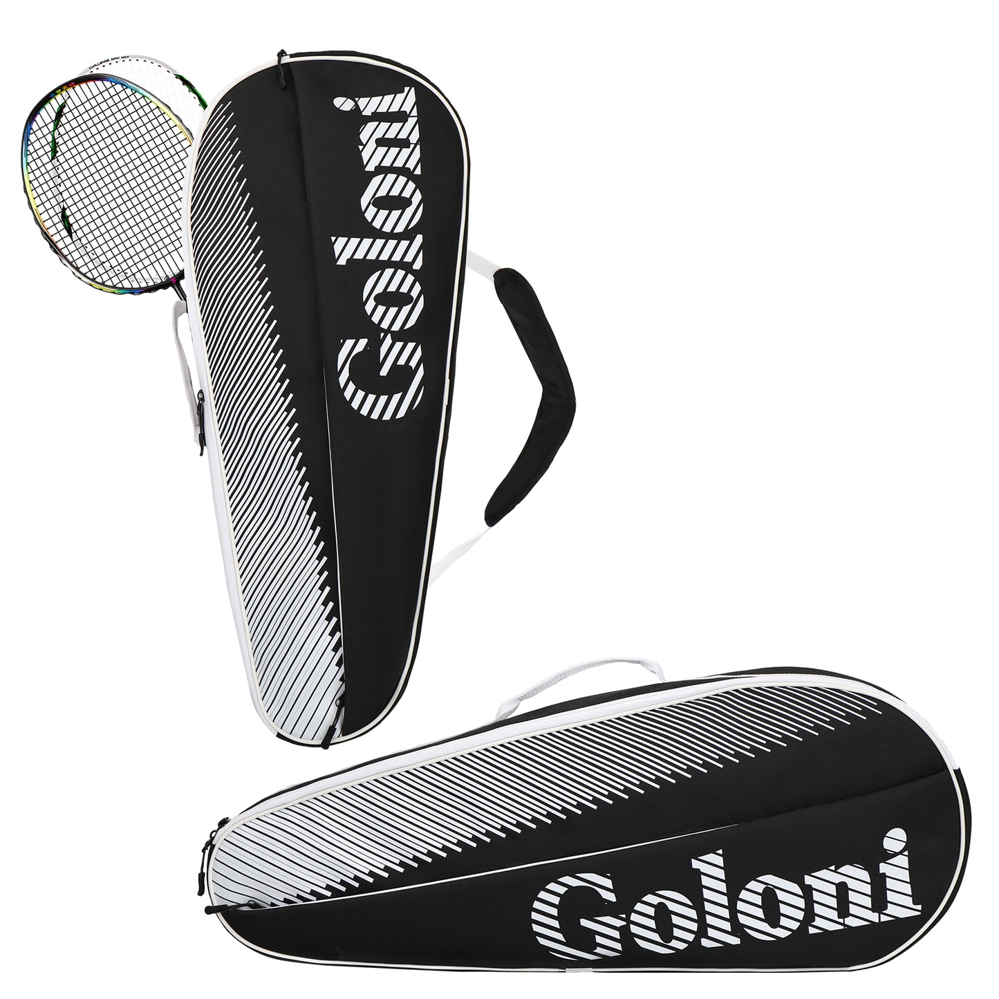 Goloni | 3 Racquet Tennis Bag, for Professional or Beginner Tennis Players, Rackets Cover Bag with Protective Pad & Lightweight | Unisex Design for Men, Women, Youth and Adults
