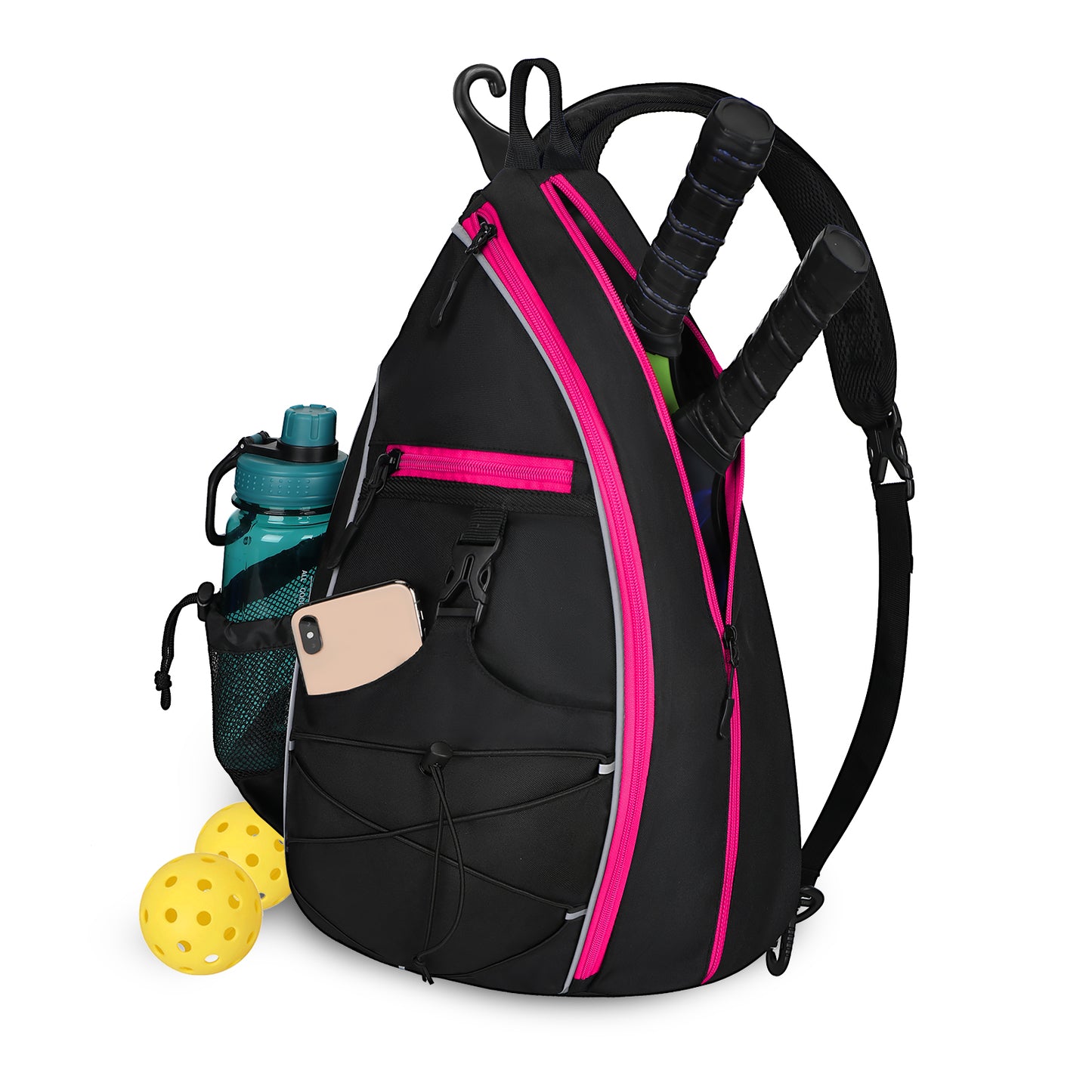 Goloni Pickleball Bag for Women,Mens Pickle ball Backpack,Lightweight Sling Bag with Fence Hook,Large Capacity,Safety Pocket