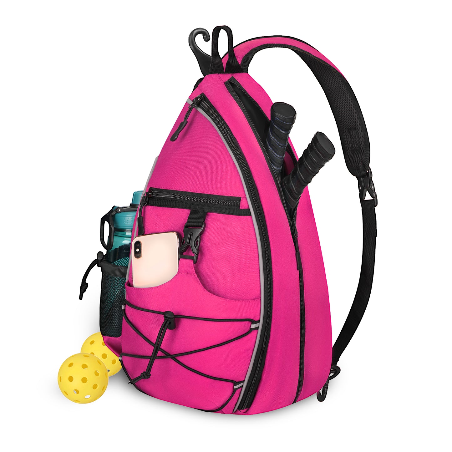 Goloni Pickleball Bag for Women,Mens Pickle ball Backpack,Lightweight Sling Bag with Fence Hook,Large Capacity,Safety Pocket
