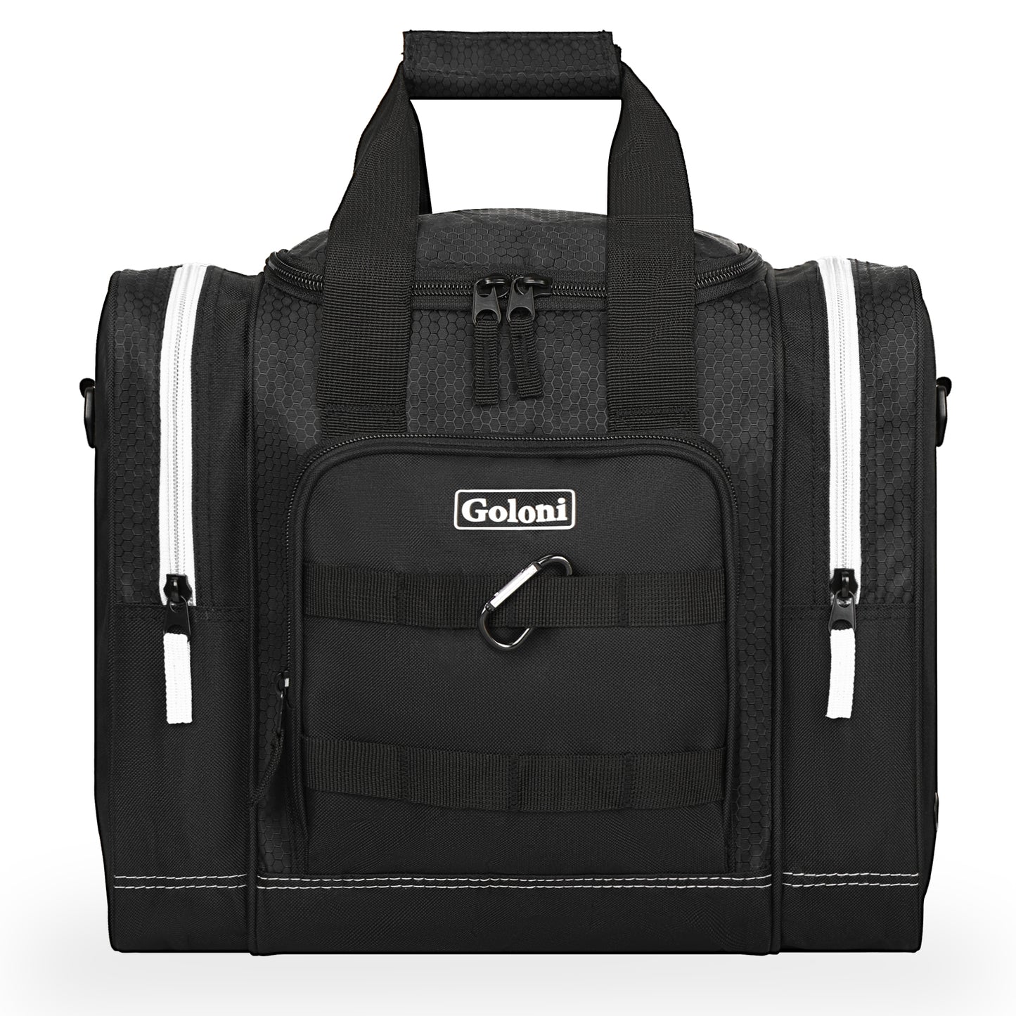 Goloni Bowling Ball Bag for Singer Ball with Padded Ball Holder, 2 Pockets fit Bowling Shoes Up to Mens Size 14 and Accessories