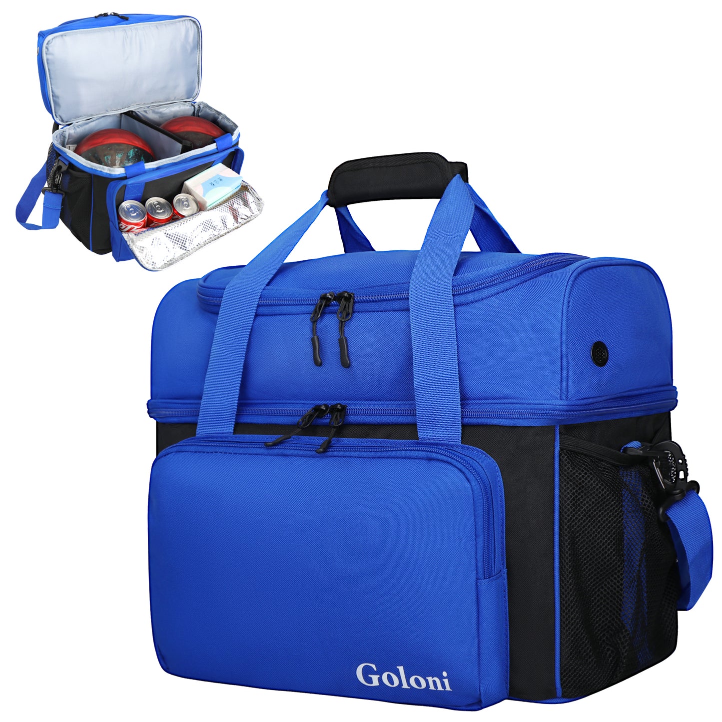 Goloni Bowling Ball Bag 2 Ball, Two Ball Bowling Bag with Padded Ball Holder