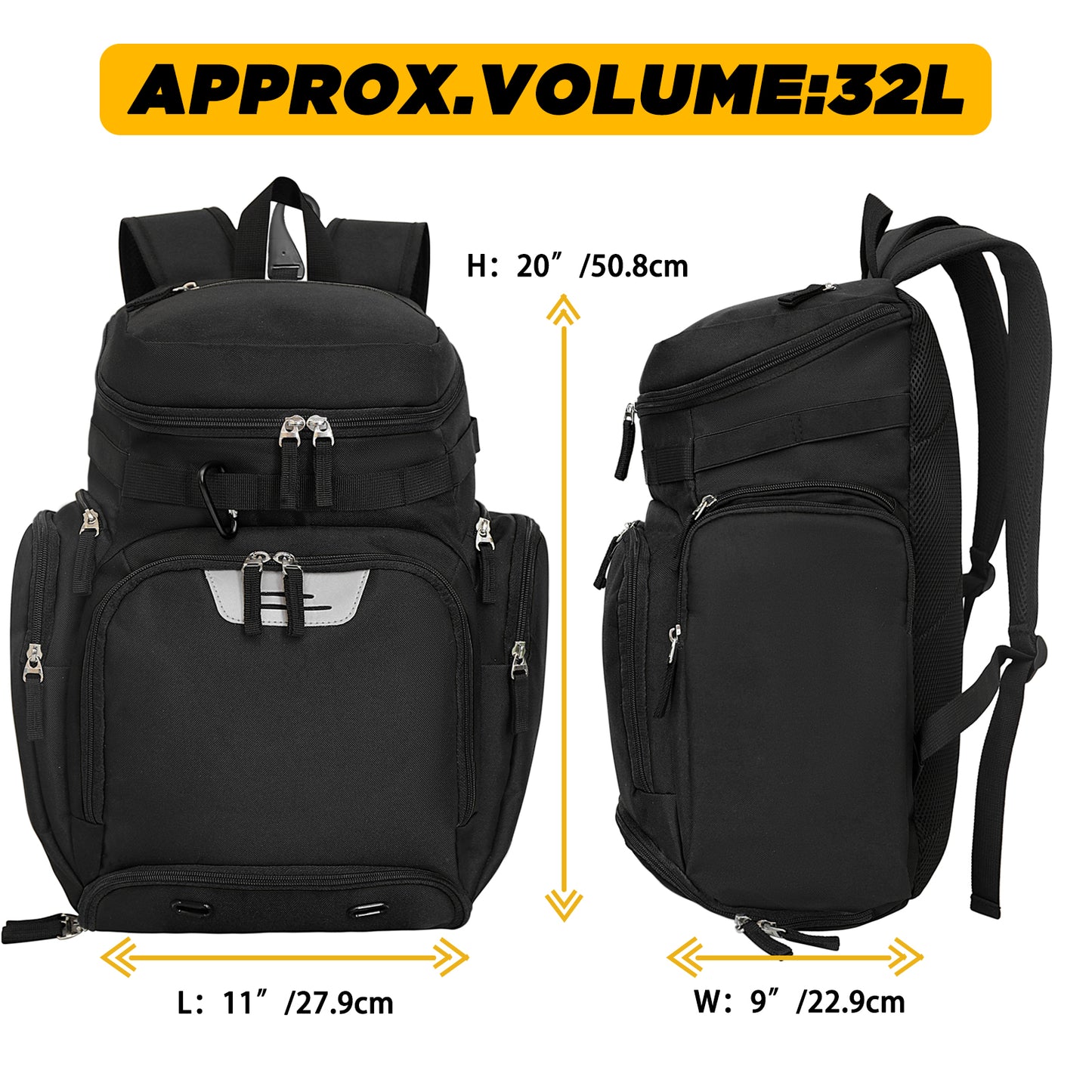 Goloni Basketball Backpack,Large Sports Bag with Ball Compartment & Shoe Compartment for Basketball, Soccer, Volleyball,Gym