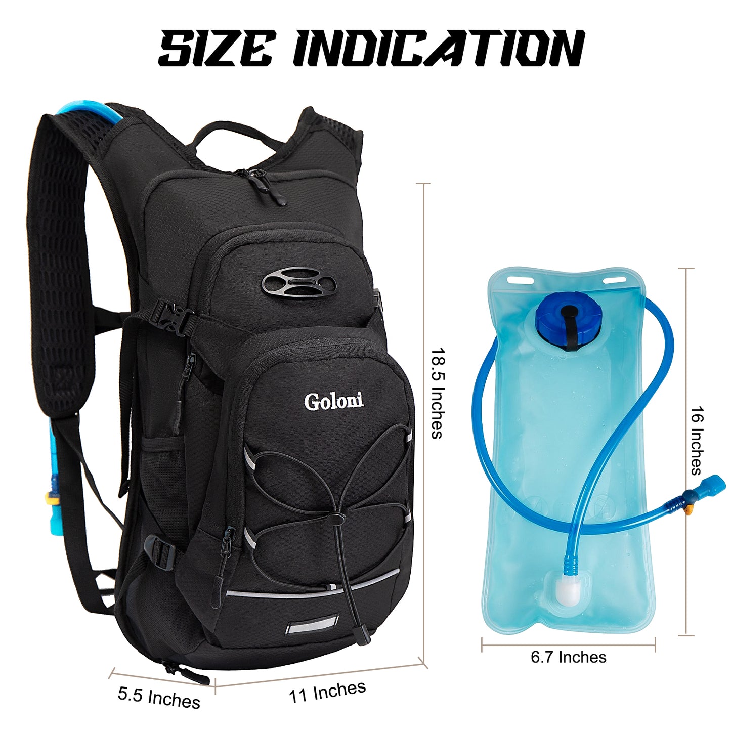 Hydration Backpack,Lightweight Hiking Backpack with 2L Water Bladder,Water Backpack for Biking, Running, Festival
