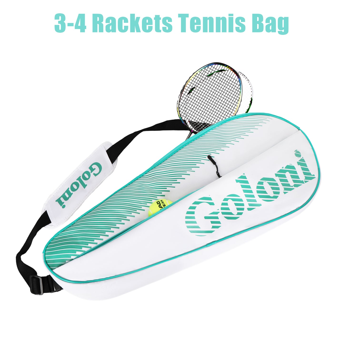 Goloni | 3 Racquet Tennis Bag, for Professional or Beginner Tennis Players, Rackets Cover Bag with Protective Pad & Lightweight | Unisex Design for Men, Women, Youth and Adults