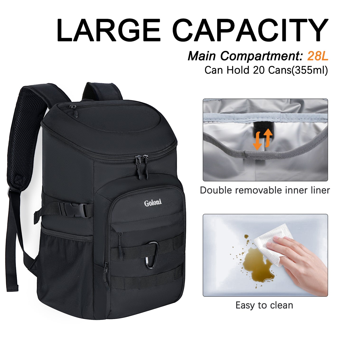 Cooler Backpack Insulated Leak Proof,Small Soft Coolers Bag for Men and Women Camping,Travel,Beach,Hiking,Picnic
