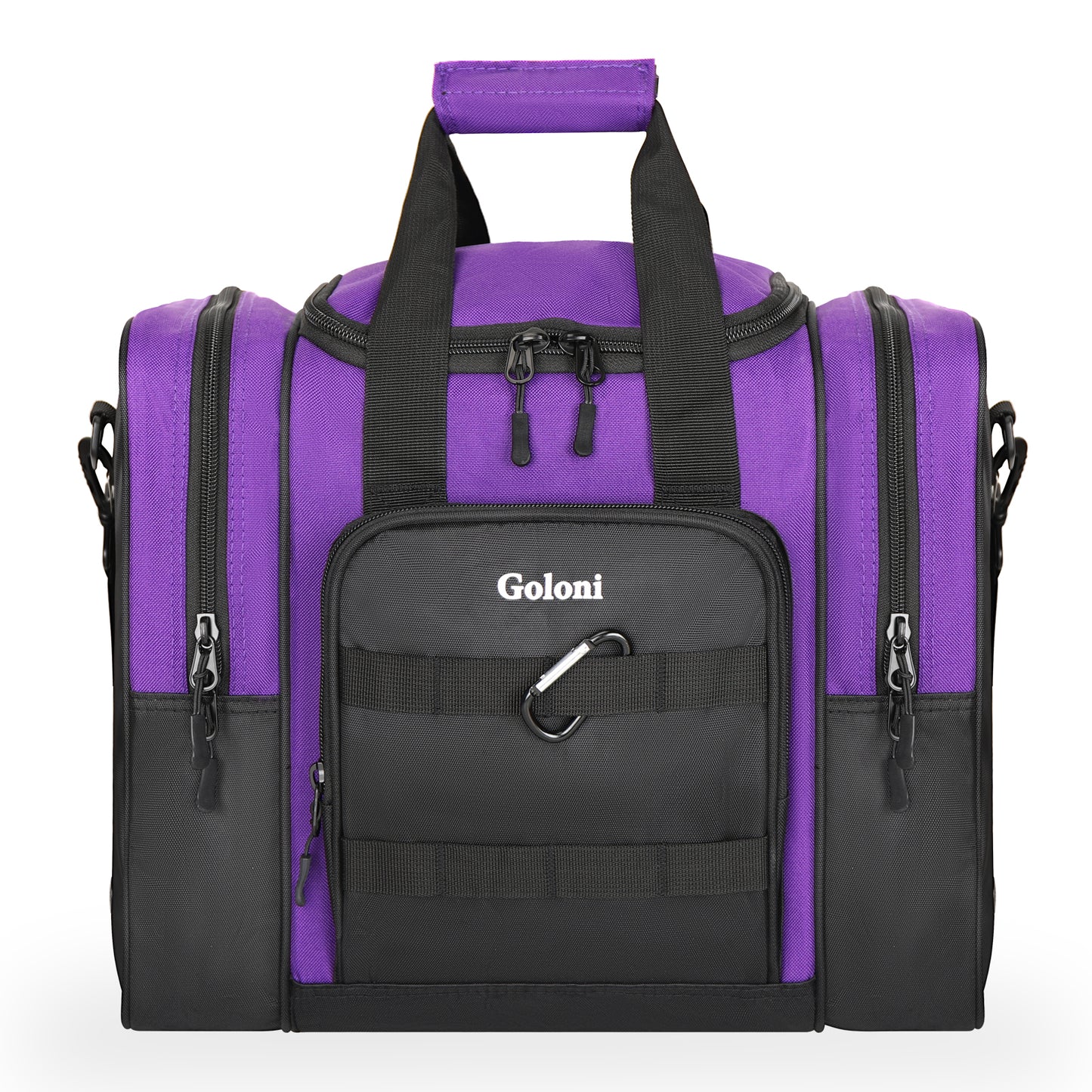 Goloni Bowling Ball Bag for Singer Ball with Padded Ball Holder, 2 Pockets fit Bowling Shoes Up to Mens Size 14 and Accessories
