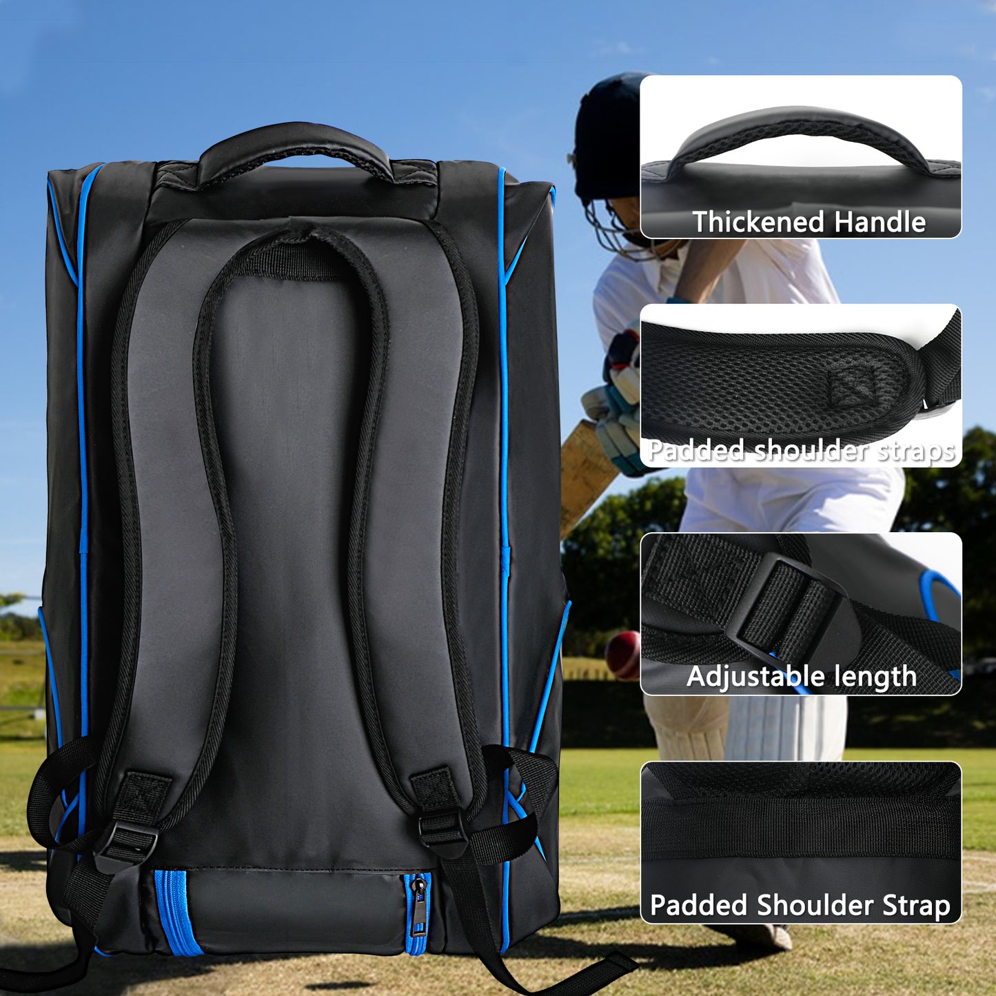 Goloni Pickleball Bag Padel Racket Backpack Large Capacity for Men Women Separate Waterproof Shoes Compartment Pickleball Accessories - Include Fence Hook & Thermal Insulated Pockets