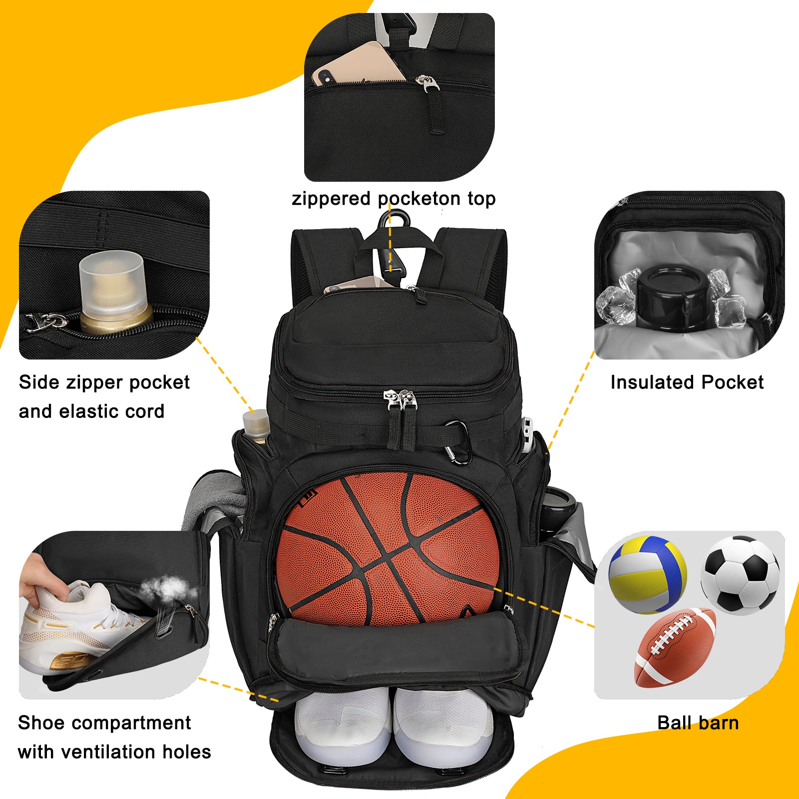 Athletico Voetbaltas voor jongeren, voetbalrugzak en tassen voor basketbal, volleybal en voetbal, voor kinderen, jongeren, jongens, meisjes, inclusief Athletico Voetbaltas voor jongeren, voetbalrugzak en tassen voor basketbal, volleybal en voetbal, voor kinderen, jongeren, jongens, meisjes, inclusief