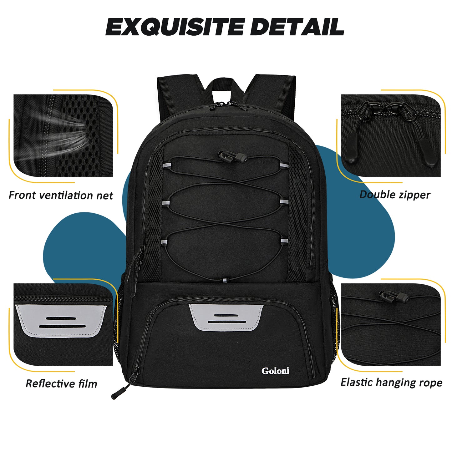 Goloni Soccer Bag, Basketball Bag with Ball Compartment & Shoe Compartment,Large Soccer Backpack for Basketball,Gym，Football