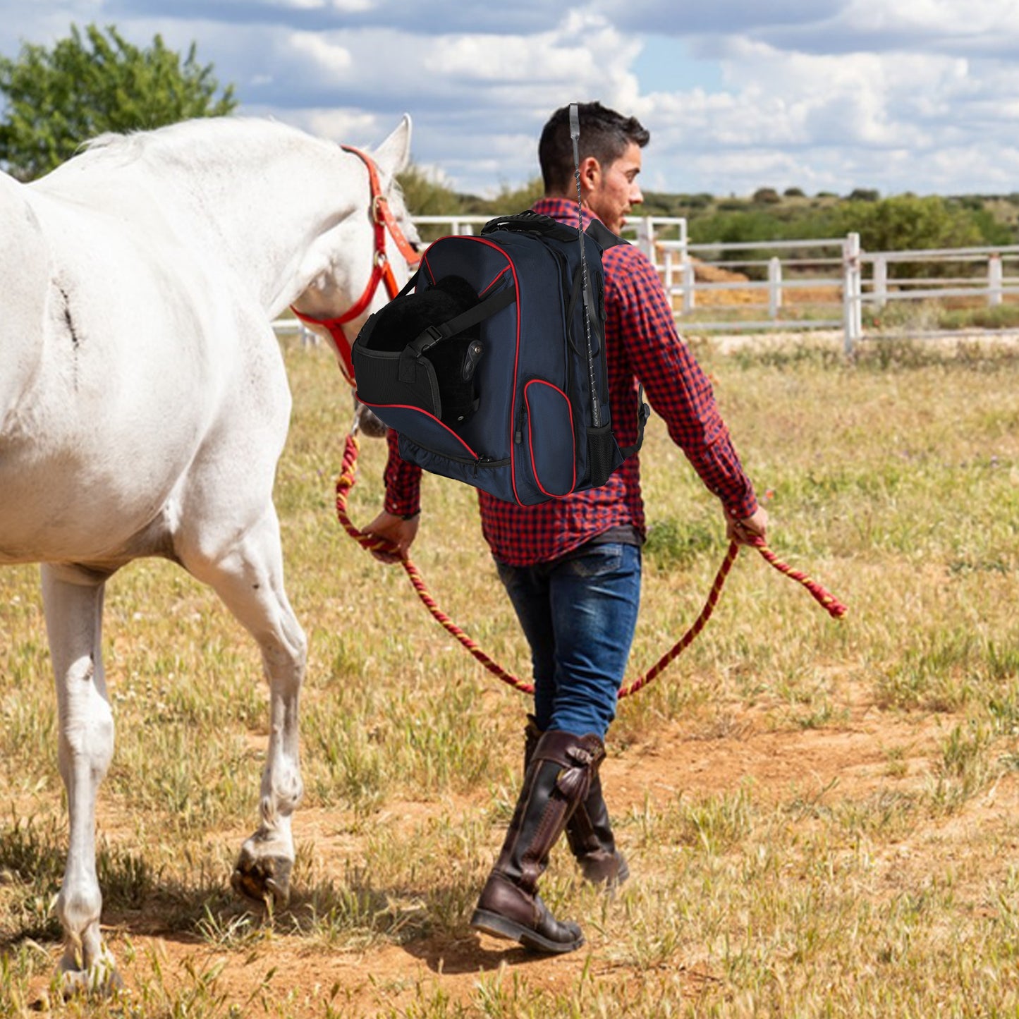 Goloni Large capacity equestrian horse riding gear horseback riding bag grooming tote bag equestrian backpack