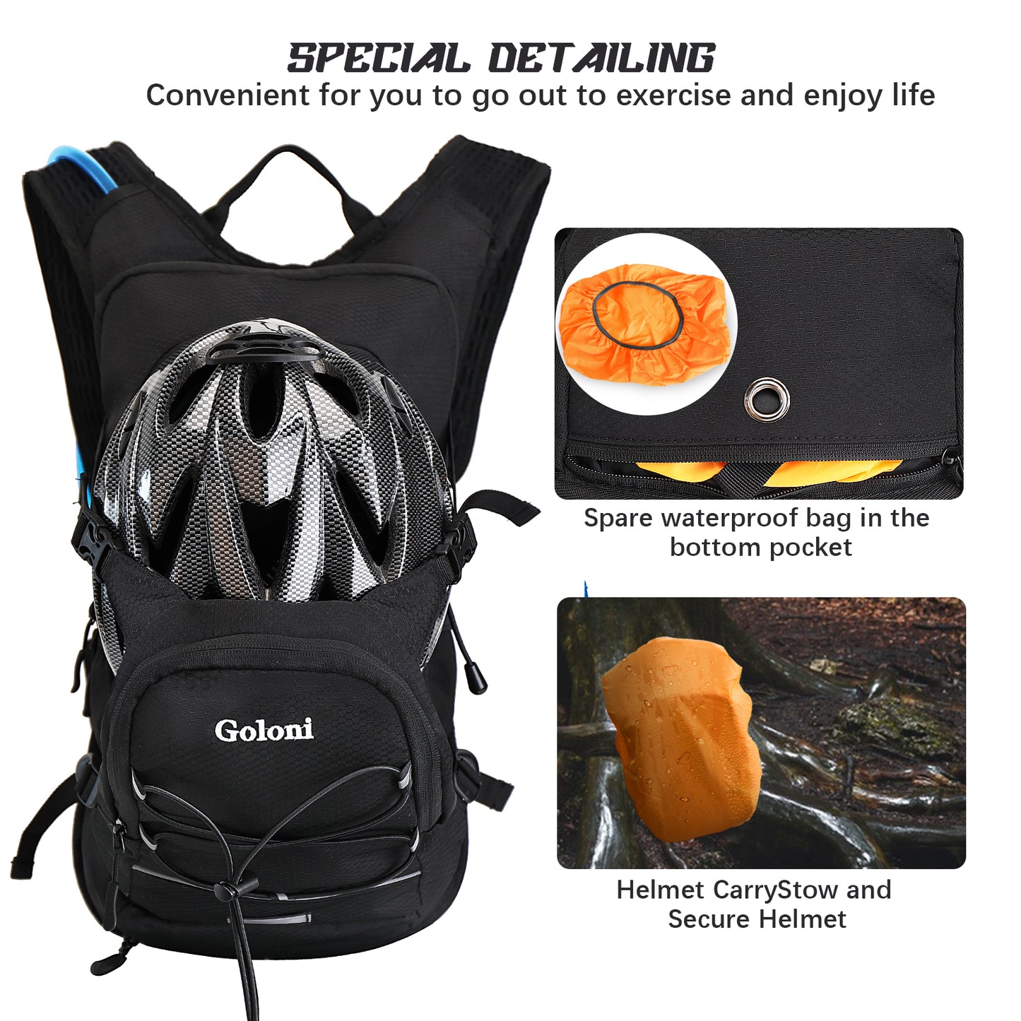 Hydration Backpack,Lightweight Hiking Backpack with 2L Water Bladder,Water Backpack for Biking, Running, Festival