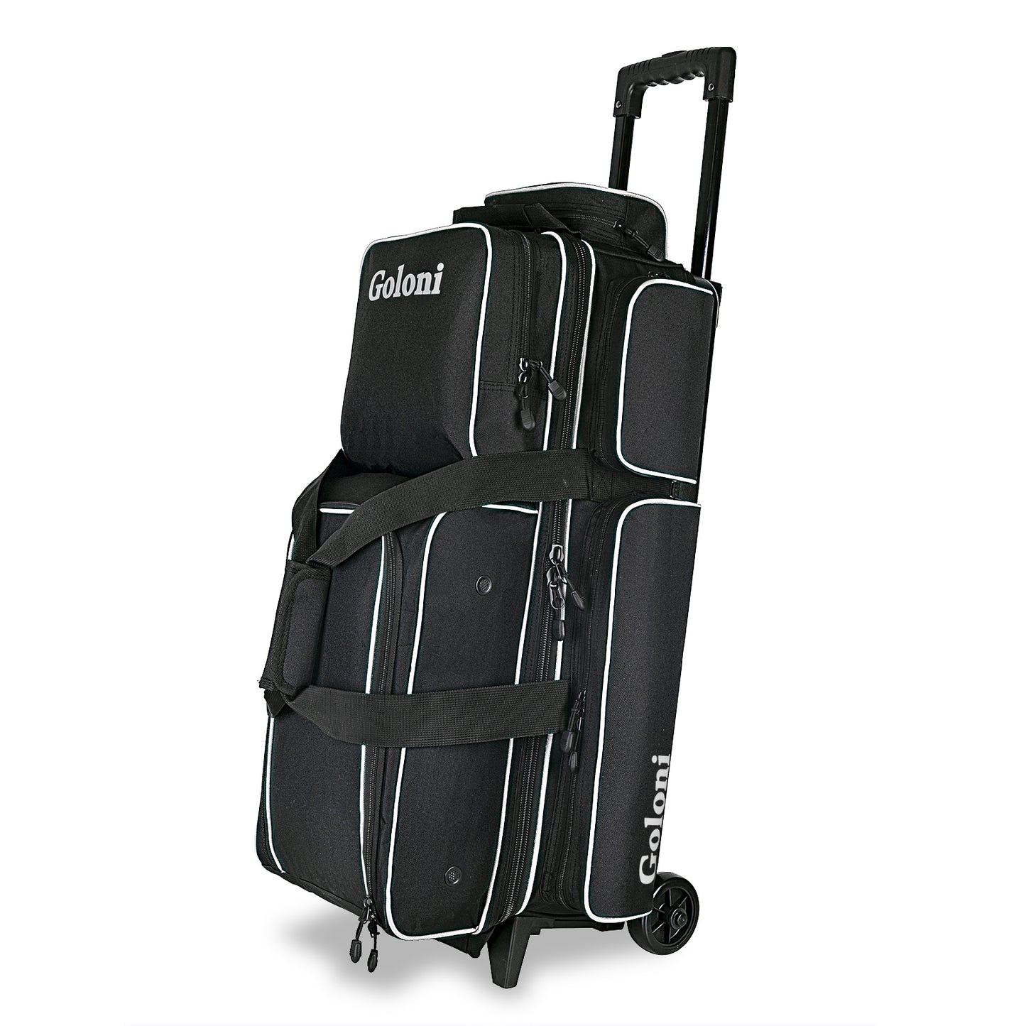 Goloni 3 Ball Bowling Bags with Wheels - Rolling Bowling Bag for 3 Balls & Accessories - Retractable Handle Extends to 38